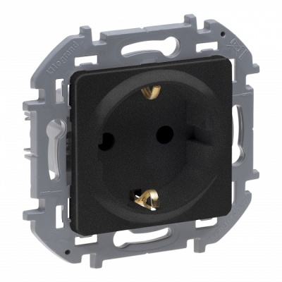 РОЗЕТКА с заземлением, Inspiria Legrand (антрацит)