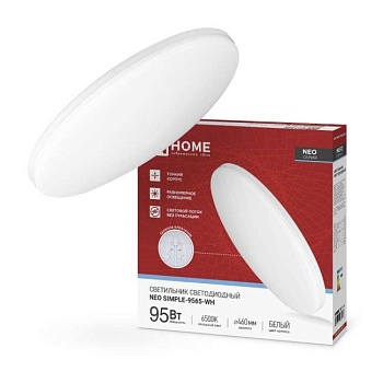 Светильник потолочный 95 Вт 6500K 7600 Lm IN HOME NEO SIMPLE-9565-WH