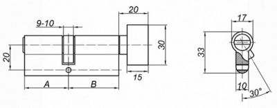 Цилиндровый механизм ZN 80 C BK AB Palladium