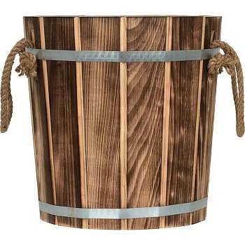 Запарник с пластмассовой вставкой, обожженная липа, 12 л, Банные штучки 33239