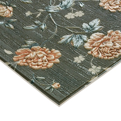 Декоративная 3D панель, самоклеящаяся, Барокко темно-зеленый, 700x770мм