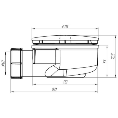 Сифон для душевого поддона 1 1/2''х90 АНИ Пласт E350C