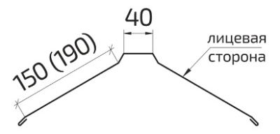 Планка конька плоского 150х150х2000 мм RAL8017 (шоколадно-коричневый) Скайпрофиль