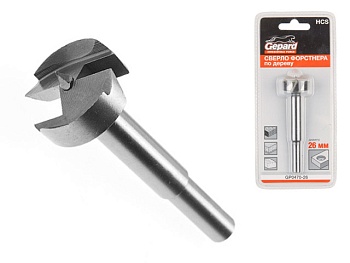 Сверло Форстнера по дереву ц/х 26 мм, GP0470-26, GEPARD