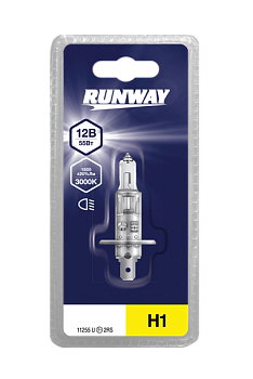 Лампа галогенная автомобильная 12V 55 Вт H1 P14.5s, RUNWAY RW-H1-b