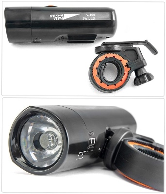 Фонарь велосипедный V-100 4xAAA Яркий ЛУЧ
