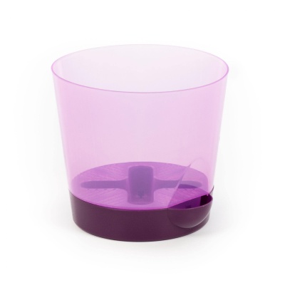 Горшок цветочный с поддонником 1,4 л прозрачно-фиолетовый Полесье