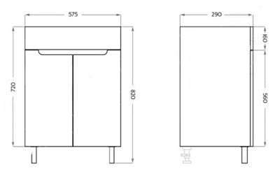 Тумба Порто 60 Axus под умывальник Палермо 60 Керамин