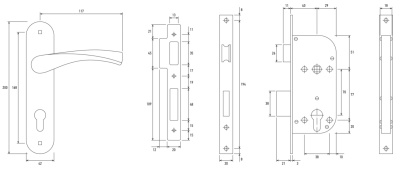 Замок врезной 1702 SC/CP хром PALLADIUM