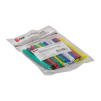 Трубка термоусаживаемая 12/6 ТУТ набор 7 цветов по 3шт 100мм EKF PROxima