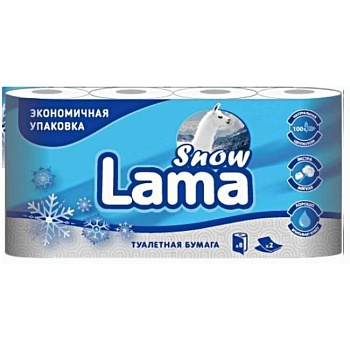 Бумага туалетная 2-слойная 8 рулонов SNOW LAMA