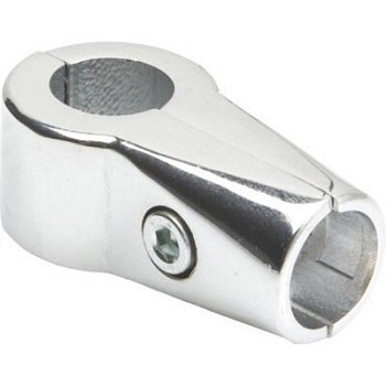 Соединитель 2-х труб простой d 25 мм, алюминий блеск, AKS 23200