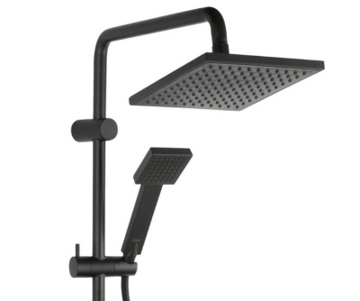 Душевая система с тропическим душем Squerto Lux Black NP24-BL Ferro