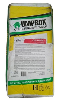 Клей Печник для кладки печей и каминов, 25 кг UNIPROX