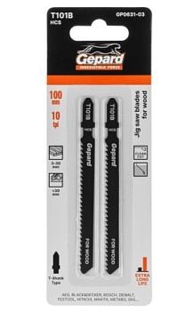 Пилки для лобзика по дереву T101B (2 шт), GEPARD GP0631-03