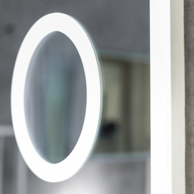 Зеркало Bliss Led 80х60 см Континент с увеличительным зеркалом (подсветка, сенсор, часы)