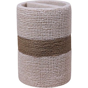 Стакан для зубной щетки и пасты Bristol бежевый CASPIAN 90073