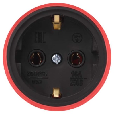 Розетка переносная каучуковая с заземлением с крышкой ЭРА RX11-R-IP44