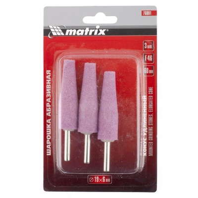 Шарошка абразивная конус удлиненный 19x60x6 мм F46 MATRIX 3 шт