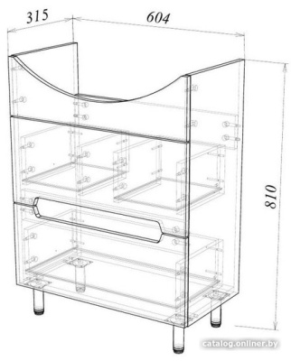 Тумба напольная GARDA MARKO 111-650 под умывальник Элеганс 650