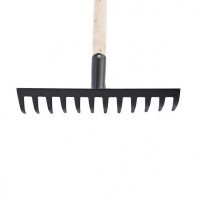 Грабли стальные, 300 х 1300 мм, 12 прямых зубьев, деревянный черенок, 61741 СИБРТЕХ