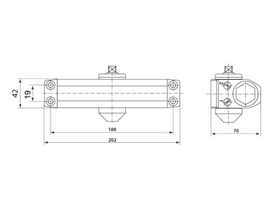 Доводчик дверной 60-90 белый Фабрика замков