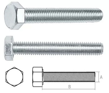 Болт с шестигранной головкой из нержавеющей стали М6x25 мм STARFIX