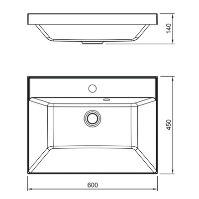 Умывальник мебельный Астория 600 антрацит Florentina