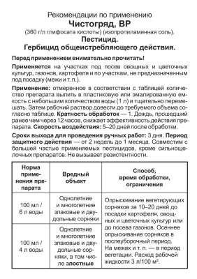 Гербицид Чистогряд 50 мл, Ваше хозяйство