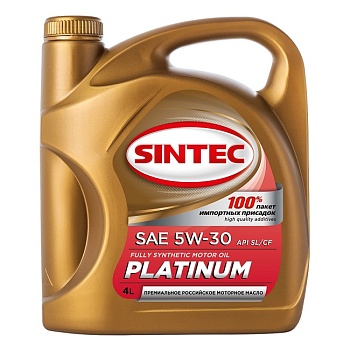 Масло моторное синтетическое Sintec Platinum SAE 5W-30 API SL/CF 4 л