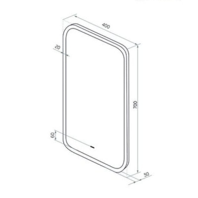 Зеркало Mini LED 40x70 см Континент НН (подсветка, б/к сенсор, диммер)