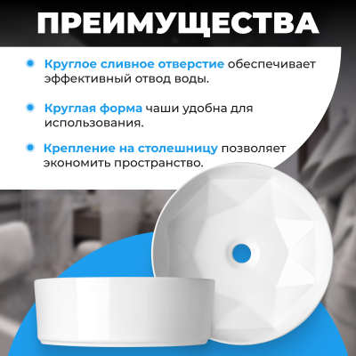 Умывальник накладной  Saniteco  AT004 (40см)