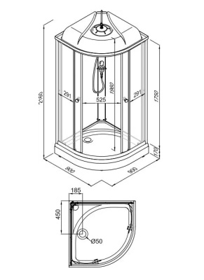 Душевая кабина Triton Пиксель М4 90x90А