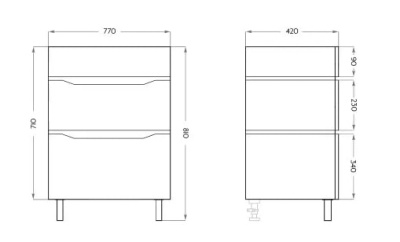 Тумба Милан 80 Axus под умывальник Санти 80 Керамин