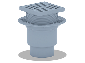 Трап вертикальный регулируемый D110 с гидрозатвором, решётка из пластика, 150х150мм, Ани Пласт TA1710