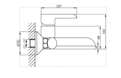 Смеситель для ванны и душа GENT Nordline 21451001