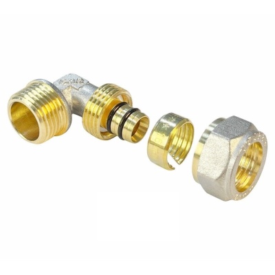 Угольник обжимной с переходом на наружную резьбу 16х1/2" VALFEX (VF.353.N.016012)