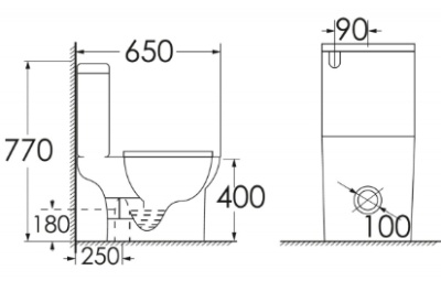 Унитаз-компакт Fretta Round N AZ-1038A напольный Azario