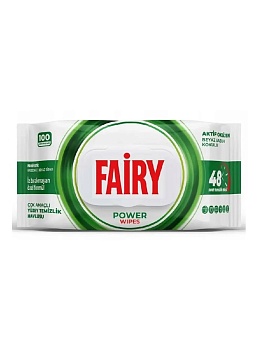 Салфетки влажные для уборки Fairy Power Wipes с ароматом белого мыла, 100 шт 