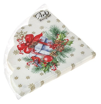 Салфетки бумажные декоративные Д=32 см 12 шт