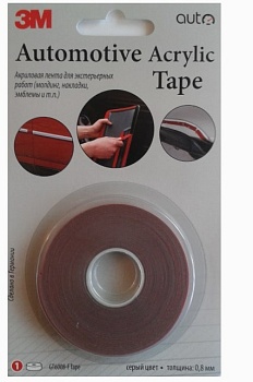 Лента двухсторонняя Scotch VHB GT6008-F, 9мм х 1,5м х 0,8мм 3М