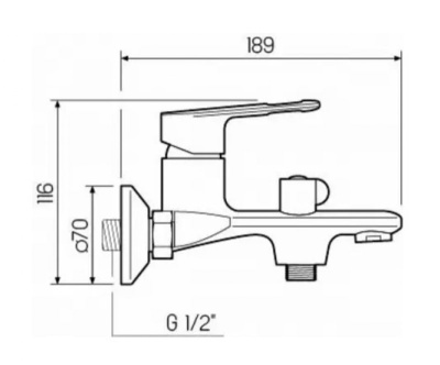 Смеситель для ванны и душа FLAT Nordline 21457001