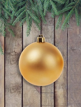 Шар елочный 8 см золото матовый (4 шт)