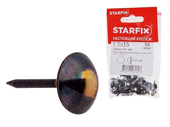 Гвозди декоративные Сфера 9.5 мм 1.3х16 мм бронза ренессанс (50 шт) STARFIX