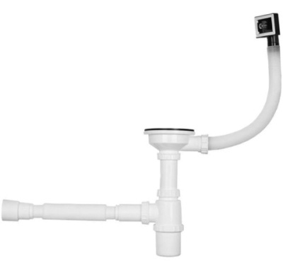 Мойка кухонная WS-36045/GER013 сатин, с сифоном, коландером и дозатором Wisent