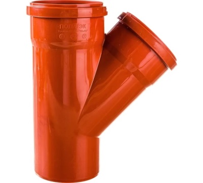 Тройник для наружной канализации 45 гр., Политэк 200311045 (110x110 мм)