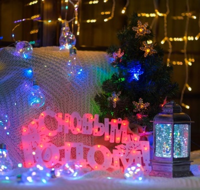 Фигура светодиодная "С НОВЫМ ГОДОМ" 35 LED красные 42x19 см NEON-NIGHT