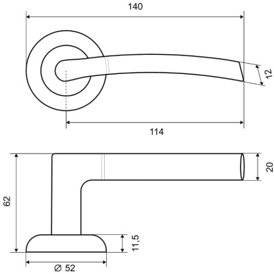 Дверная ручка FZ 01 SN Фабрика замков