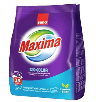 Стиральный порошок концентрированный SANO Maxima Bio Color 1,25 кг