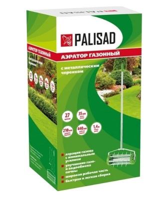 Аэратор газонный 440х1400 мм стальной черенок Palisad 62031